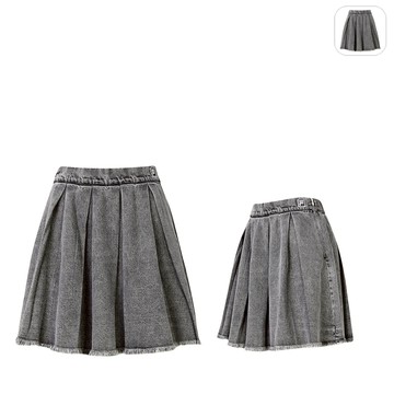 【FILA】女性 牛仔短裙-黑色 5SKY-1834-BK