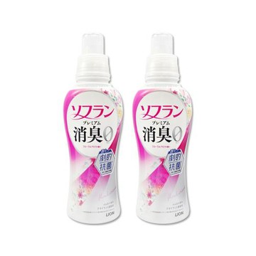 (2瓶超值組)日本LION獅王-SOFLAN植萃香氛速乾抗靜電防花粉衣物消臭柔軟精480ml/瓶-花香(粉)(室內晾曬防臭護衣精,織品洗滌柔順劑)