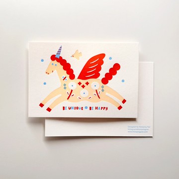 獨角獸活版印刷明信片 by Hsinping Pan