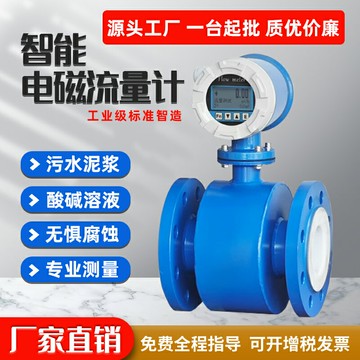 {限時優惠}電磁流量計污水流量計數顯管道式流量表防腐分體式液體流量計水