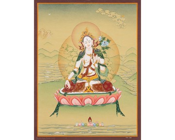 優雅的白度母唐卡 永恆的藏傳藝術 精神之美