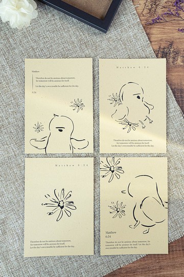 【不憂慮】文青簡約明信片1入 (附信封) | 療癒卡片