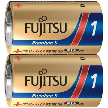 富士通Fujitsu大電流1號鹼性電池/LR20PS(2S)/Premium S/收縮膜/2顆/組