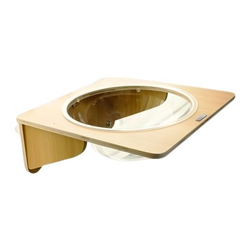 LitoMON 怪獸部落 吸盤式貓吊床  40 x 40 x 15cm  原木色 + 透明色  1個