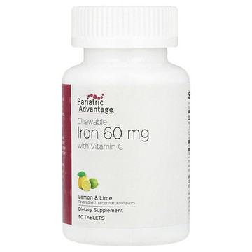 Bariatric Advantage, 含維生素 C、檸檬和酸橙的鐵咀嚼片，60 毫克，90 片