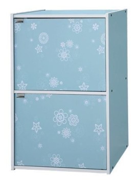 [家事達] 台灣SA-1220-BL 《COLOR BOX》二格二門櫃~天空藍 特價 書櫃 收納櫃 門櫃