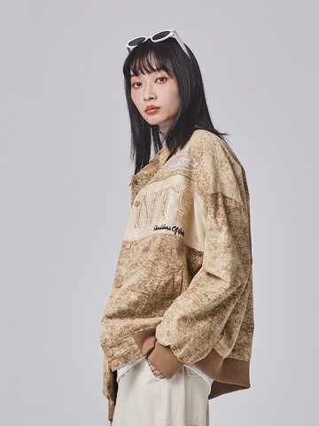 中間拼皮水洗限定薄外套