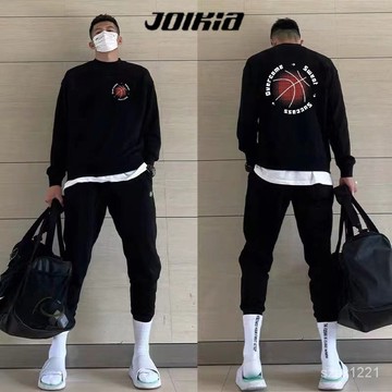 美式籃球訓練投籃服寬鬆透氣上衣秋冬季長袖休閒運動上衣速幹網眼長袖男排汗衫籃球衣秋季男生長袖大尺碼上衣健身衣球衣