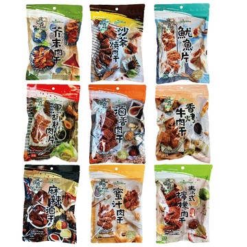 【蝦皮直營】富貴香素肉干 芥末 沙茶 素魷魚片 黑胡椒 香烤牛 蜜汁 麻辣滷干 滷香 泰式檸檬 純素