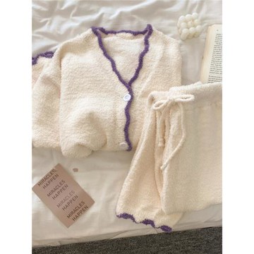 純欲高級毛絨女網紅風居家睡衣