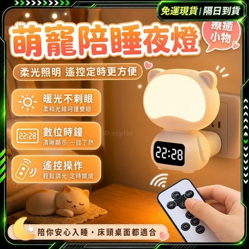 隔日達✨重磅升級迭代 遙控小夜燈✨充插兩用 貓咪燈 定時夜燈 led小夜燈 床頭燈 遙控夜燈 造型夜燈 時鐘夜燈