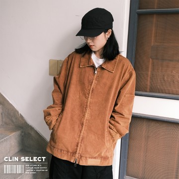 西林 CLIN｜選物｜復古做舊工裝外套_選物 / T-0115 秋冬 日系 雙拉鍊 高磅 長袖