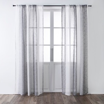 艾禮思條紋緹花落地窗紗270x230cm 礫石灰