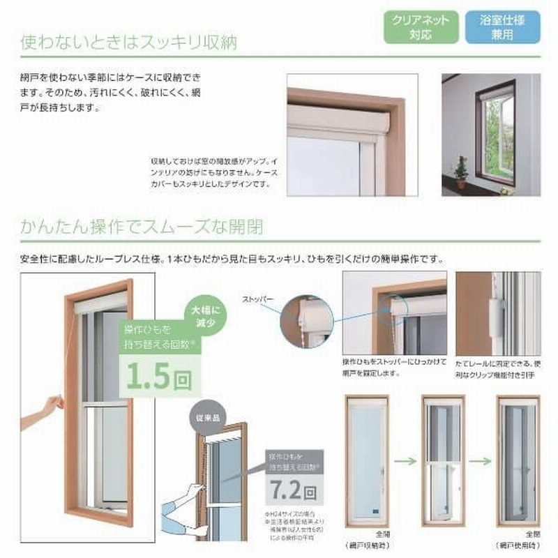 YKK 横引きロール網戸 XMY 片引きタイプ オーダーサイズ 出来幅MW301-400mm 出来高MH1001-1100mm YKKap 虫除け 網戸 アミ戸 通風 サッシ アルミサッシ DIY - 13