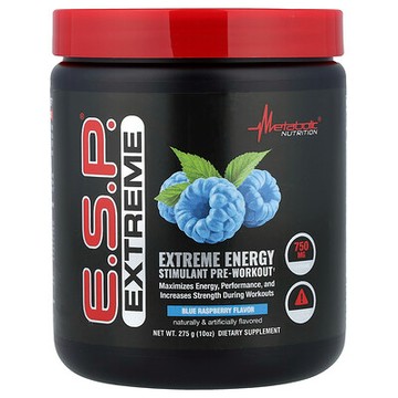 Metabolic Nutrition, E.S.P.鍛鍊前極限能量刺激，藍樹莓味，10 盎司（275 克）