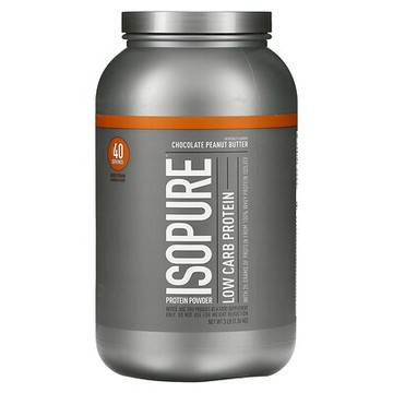Isopure, IsoPure，蛋白粉，低碳水化合物，巧克力花生醬，3 磅（1.36 千克）