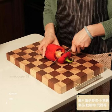 臺灣熱賣烏檀木+橡膠木 高顏值棋盤格實木菜板砧板家