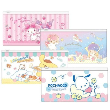 小禮堂 Sanrio 三麗鷗 40K滑扣夾鏈收納袋 美樂蒂 雙子星 布丁狗