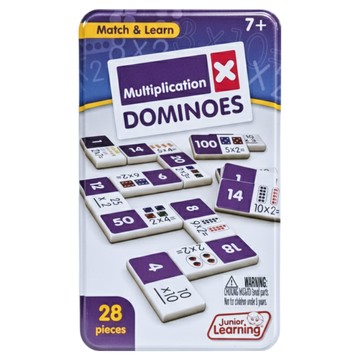 Junior Learning 骨牌接龍遊戲 28片  乘法 多色  1盒