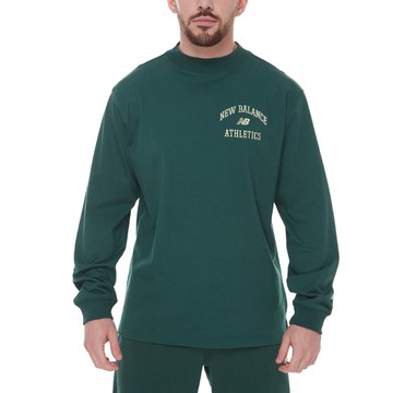 New Balance 學院風LOGO長袖上衣_男性_綠色_MT33552NWG