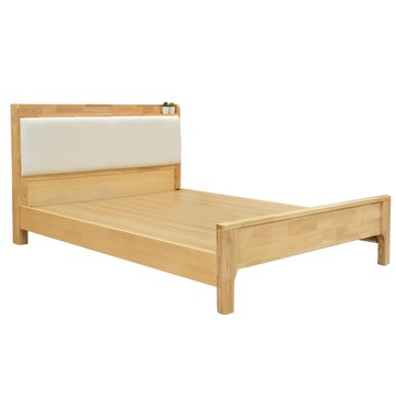 IHouse-909B奶油韓風實木 雙人5尺床台/收納床架/雙人床 (3段高度可調)原木色