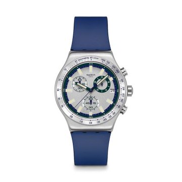 Swatch BLUE REFLECTIVE 金屬手錶/男錶/女錶/瑞士製造 YVS539 (43mm)