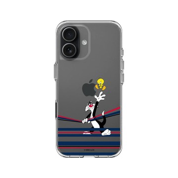 iPhone 17 Clear Case（相機按鈕） 透明 - 樂一通 Looney Tunes - 線條系列-崔弟與傻大貓