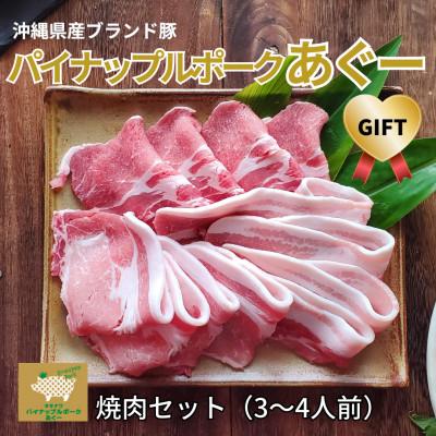 ふるさと納税 与那原町 パイナップルポークあぐー焼肉セット(3〜4人前)