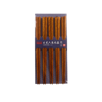 [家速配]日光生活日式六角木筷(5雙入)-鐵刀木