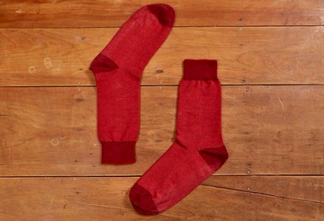 林果良品 鳥眼織紋紳士襪 赤紅色