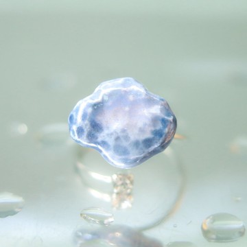【限定款】白瓷戒指-藍紫繡球花系列-雲隱花-戒指款