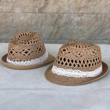 純手工草帽夏季女式出游遮陽太陽爵士鏤空蕾絲沙灘小辣椒同款帽子