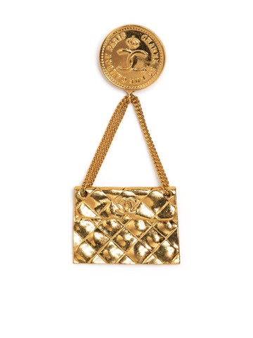 CHANEL Pre-Owned - Classic Flap brooch - women - Brass - One Size - Gold