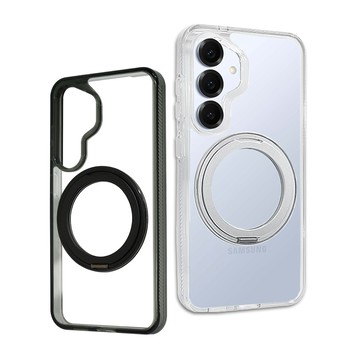 VOORCA 清透360 三星 Galaxy S25 旋轉磁吸立架 抗發黃軍規防摔殼