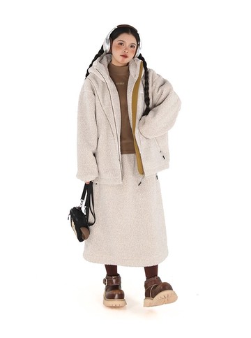 可愛小熊羊羔毛連帽外套