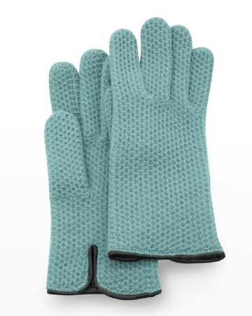 Honeycomb Stitched Cashmere Gloves