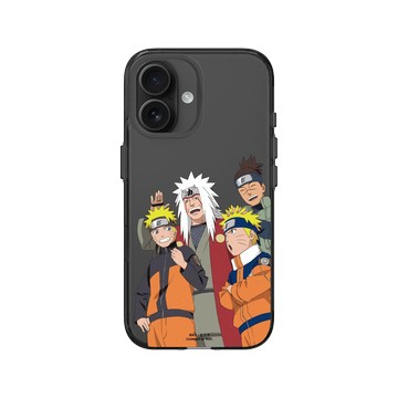 iPhone 16 Clear (相機按鈕) 酷墨灰 - 火影忍者 Naruto - 鳴人&自來也&伊魯卡老師
