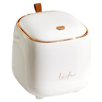 環世 按壓式桌面垃圾桶/輕奢車載式帶蓋收納桶/高顏值翻蓋方形整理收納盒  145 x 145 x 150cm  白色