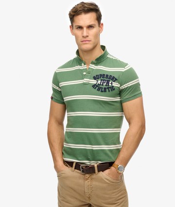 Superdry Men's Vintage Athletic Jersey Polo Shirt Green Size: S