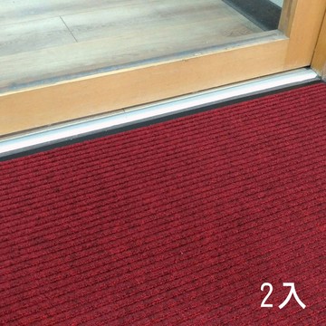 PVC條紋吸水地墊-紅款-二入組 45x70cm
