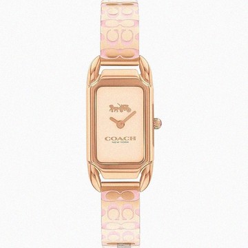 COACH手錶，編號CH00240，18mm， 28mm玫瑰金錶殼，玫瑰金色錶帶款_廠商直送