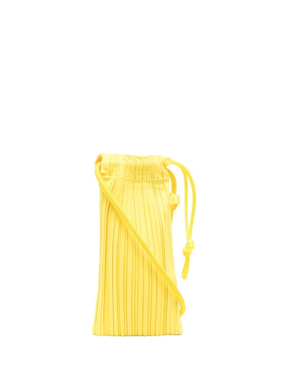 Pleats Please Issey Miyake - pleated shoulder bag - women - Polyester/Polyester/Nylon - One Size - Yellow