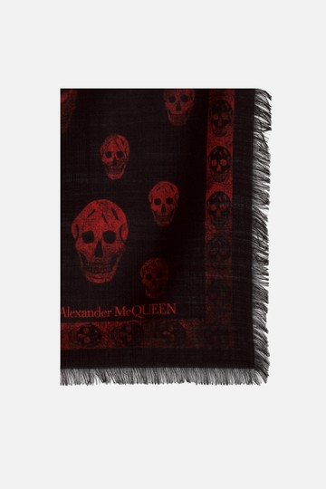 ALEXANDER McQUEEN Skull Orchid wool scarf Woman