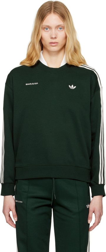 Sporty & Rich 绿色 adidas Originals 联名 Track Crewneck 套头衫