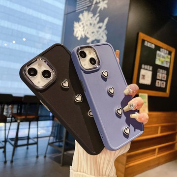 免運 公司貨 保護殼 適用于蘋果17PROMAX金屬相框愛心純色TPU手機殼 iPhone16/15手機 HZGZ01191