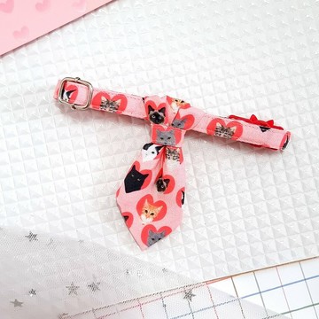 安全項圈貓領帶貓紋甜美色