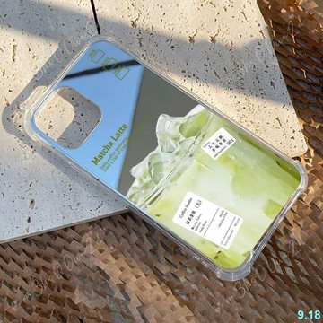 抹茶拿鐵iPhone14ProMax蘋果13手機殼12小清新11鏡面XS創意8P女XR