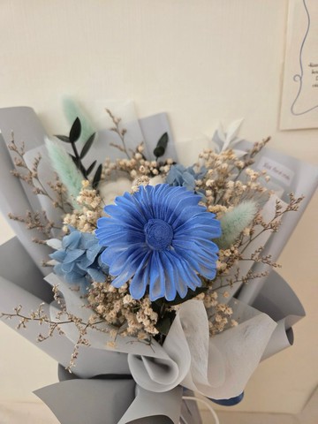 畢業花束 索拉太陽花小型花束 深藍