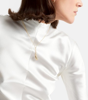 FoundRae 18kt gold necklace with prasiolite