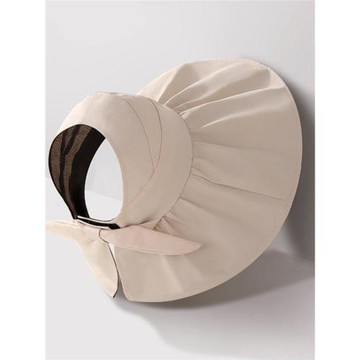 黑膠防紫外線防曬帽女夏季遮陽漁夫帽超大檐遮臉運動空頂太陽帽子